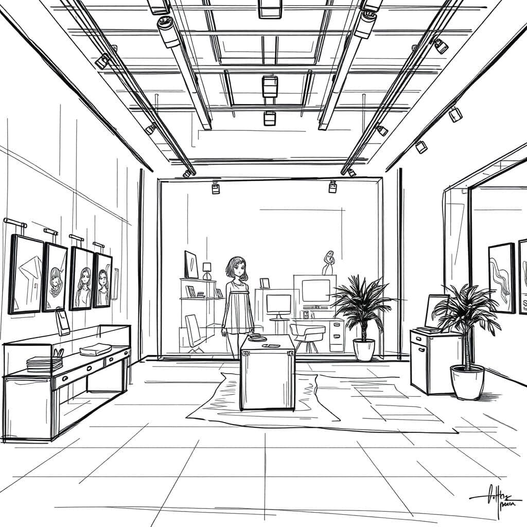 Sketch Exhibition Space design example 2