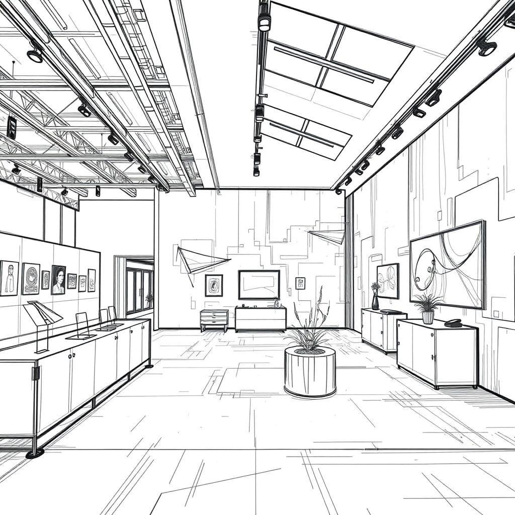 Sketch Exhibition Space design example 4