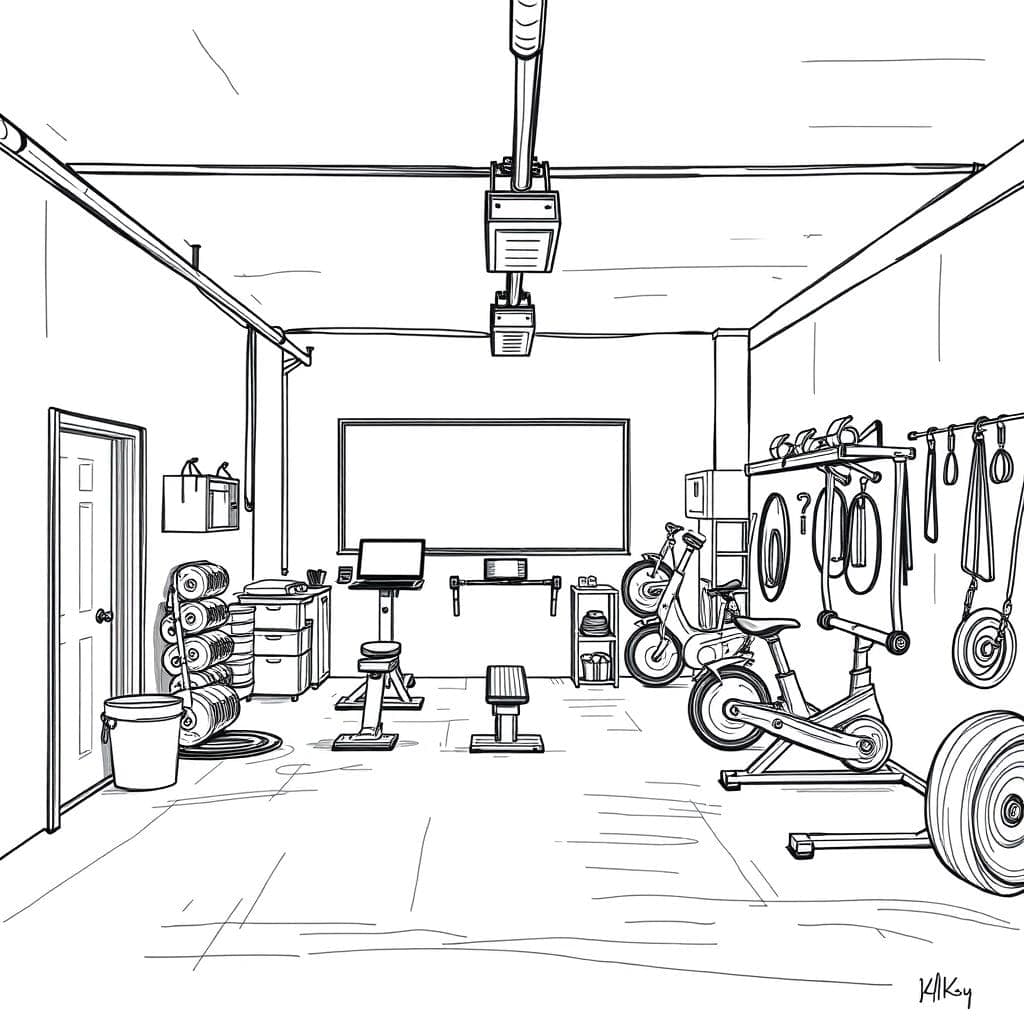 Sketch Garage Gym design example 1