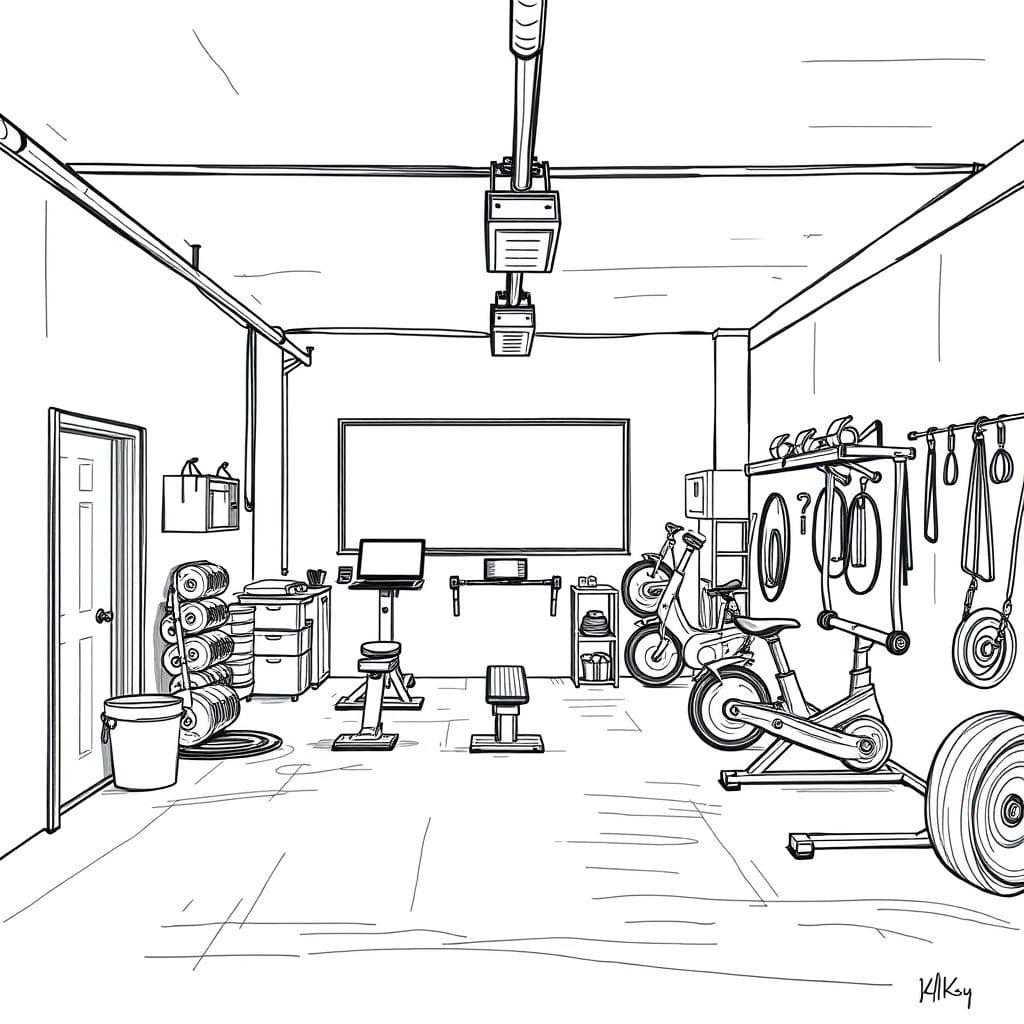 Sketch Garage Gym design example 1