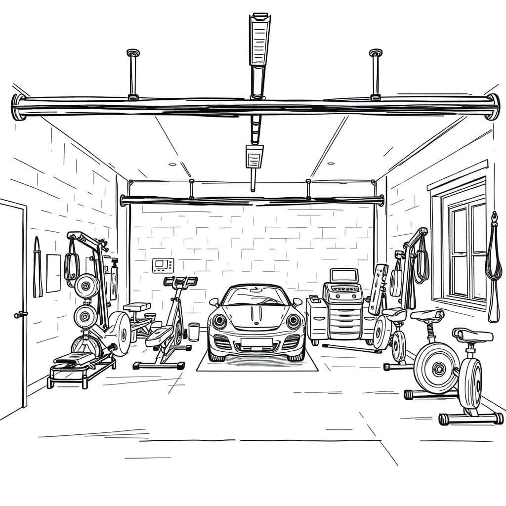 Sketch Garage Gym design example 2