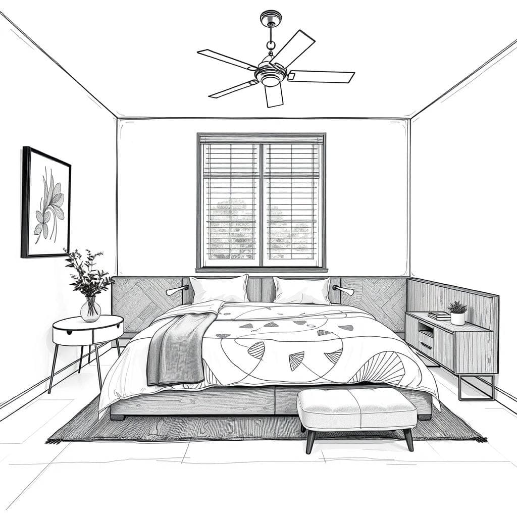 Sketch Guest Room design example 1
