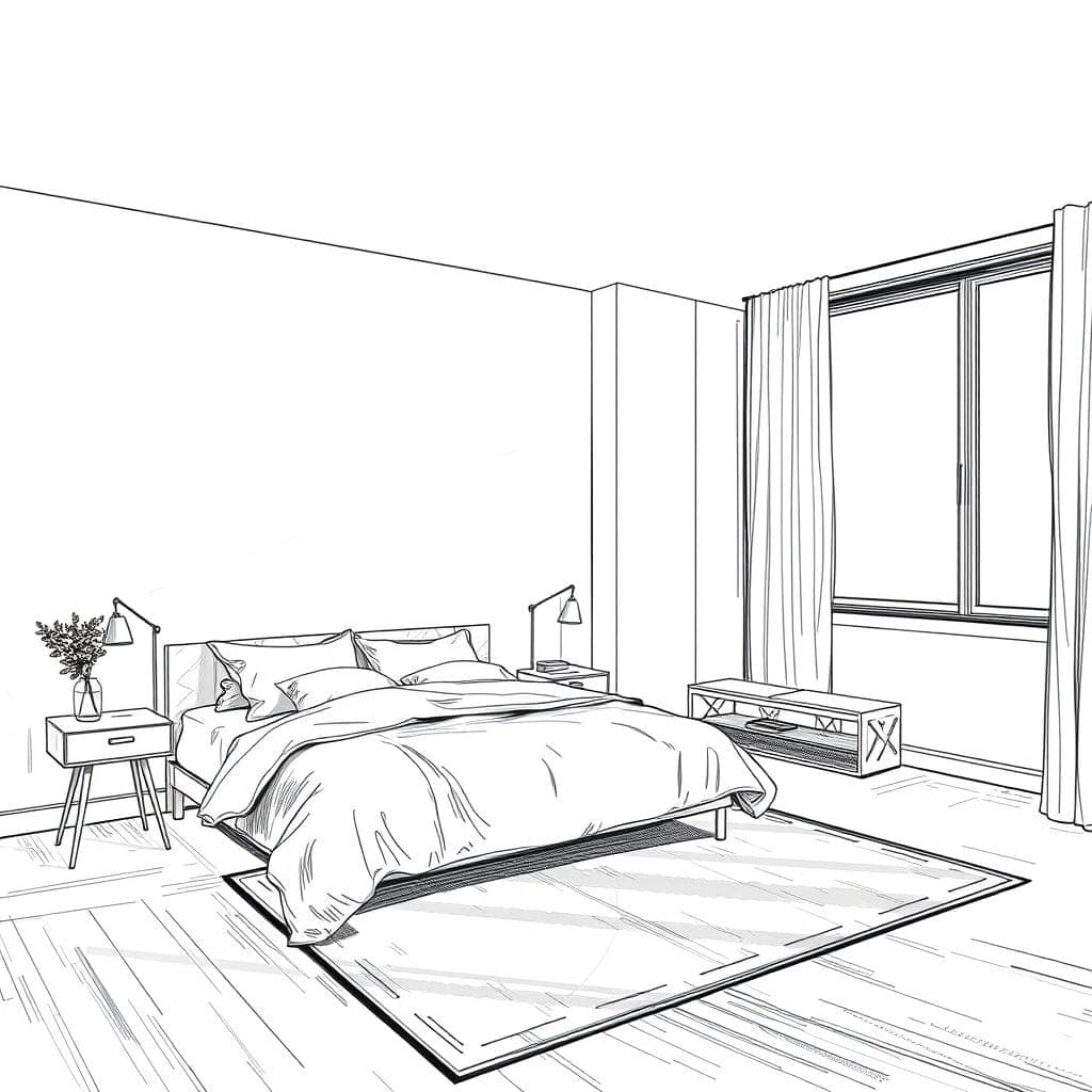 Sketch Guest Room design example 2