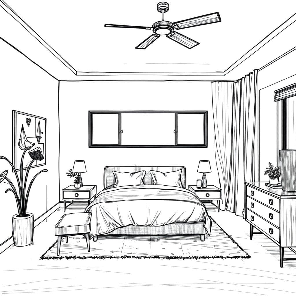 Sketch Guest Room design example 3