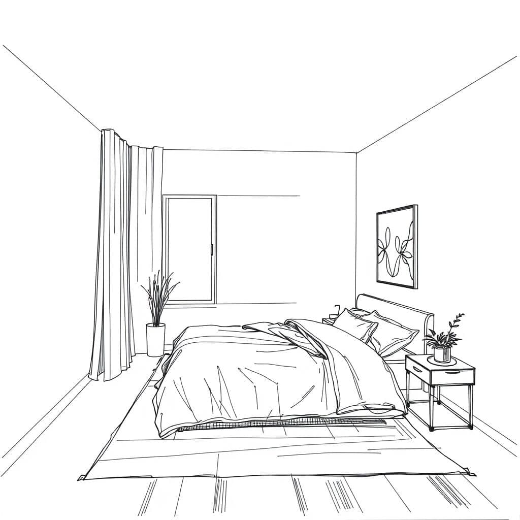 Sketch Guest Room design example 4