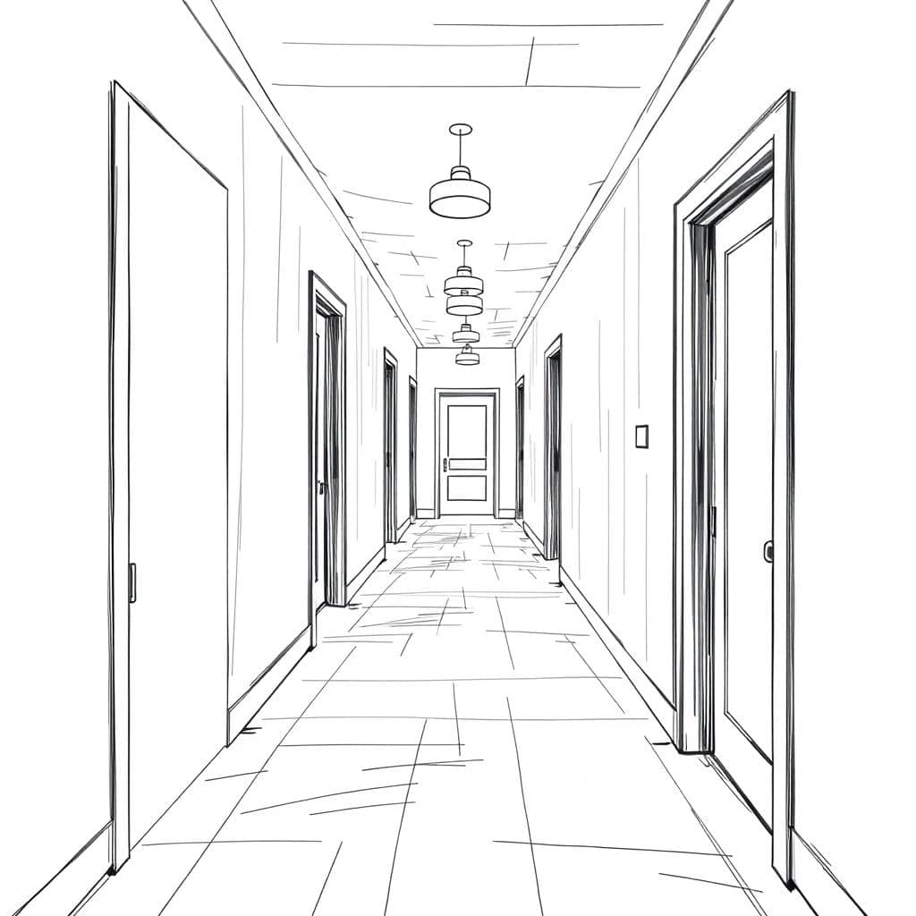 Sketch Hallway design example 1