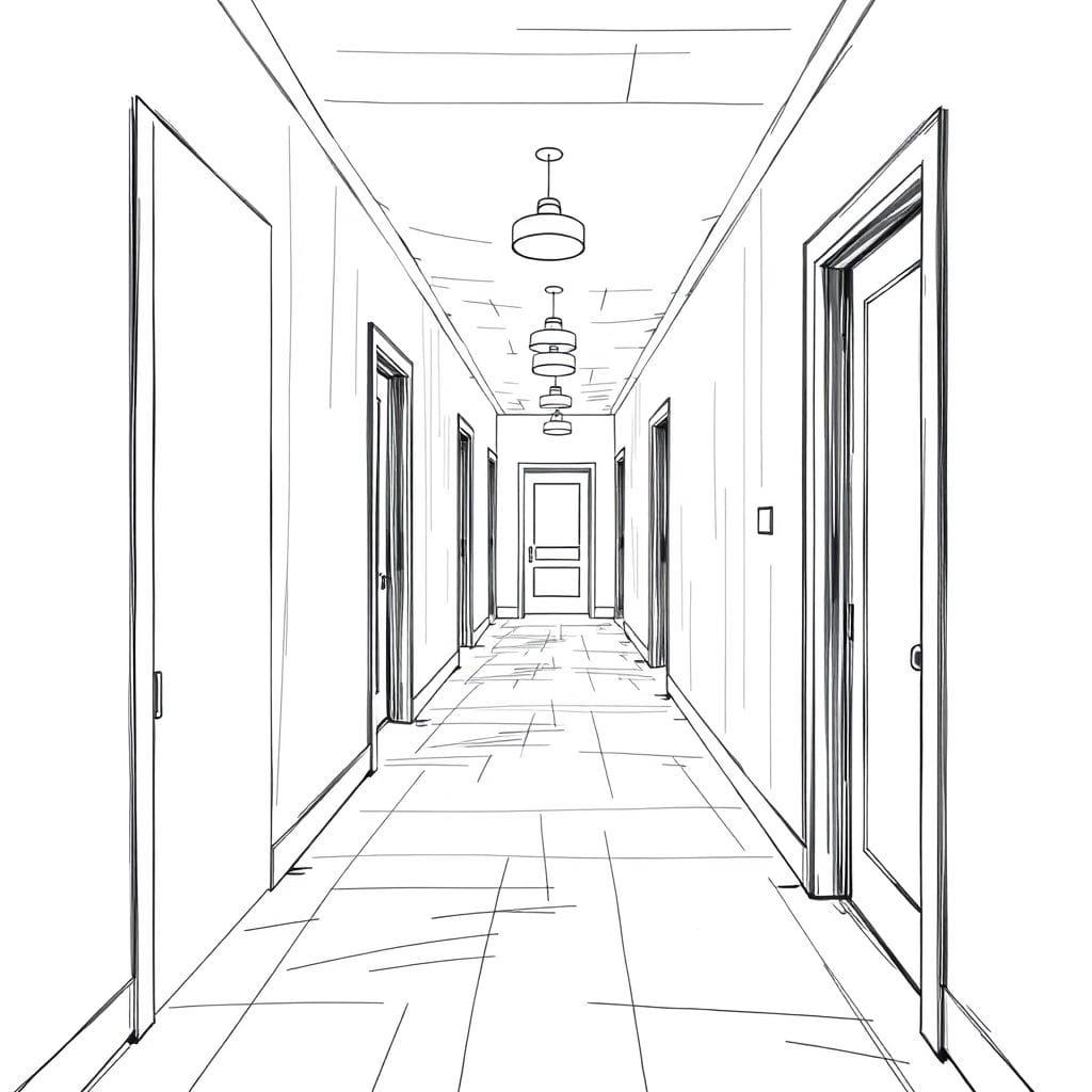 Sketch Hallway design example 1