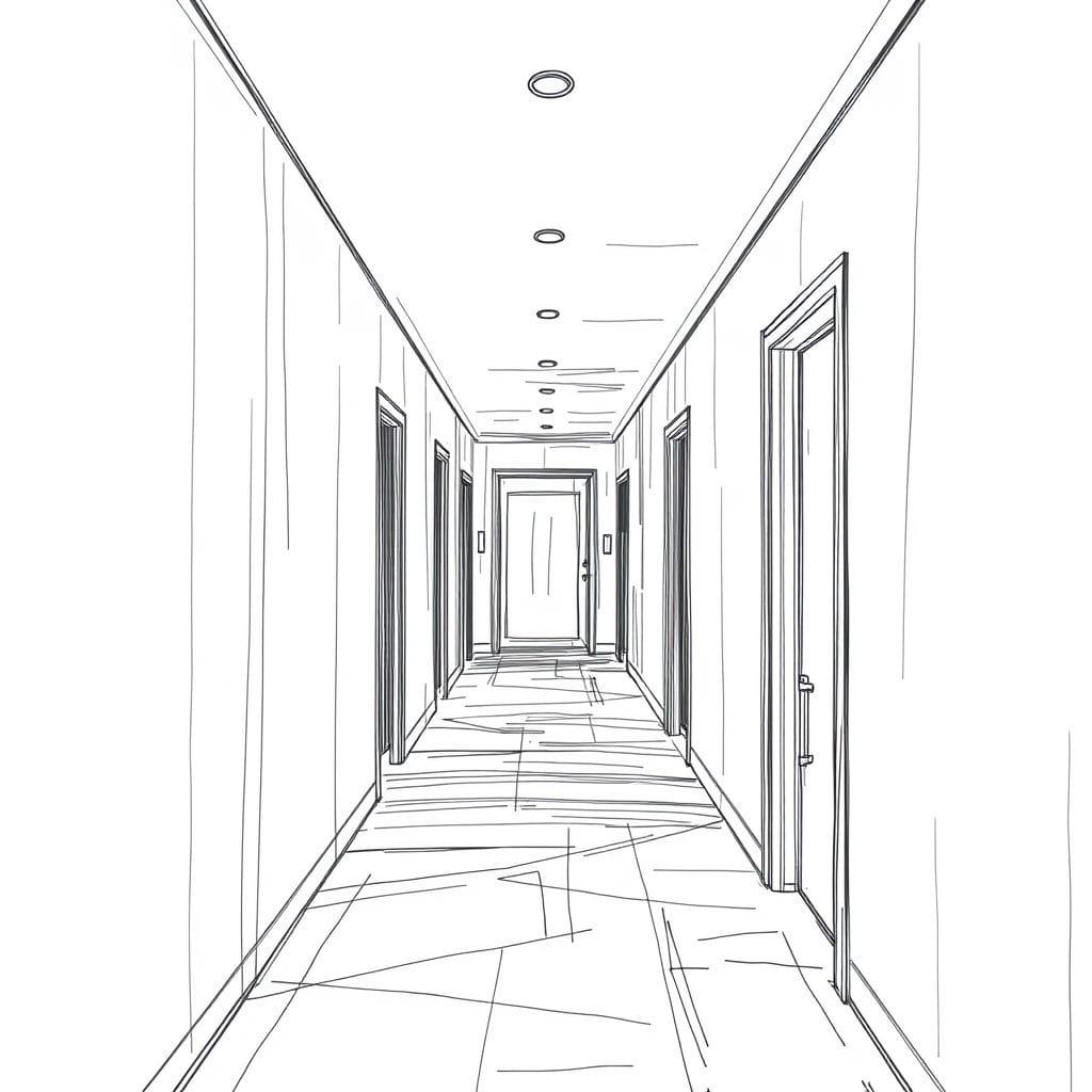 Sketch Hallway design example 2