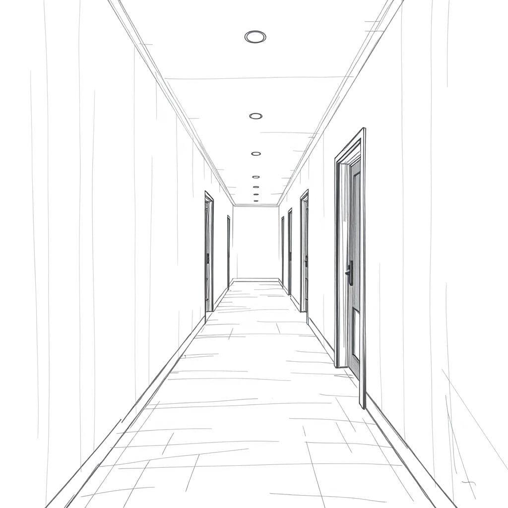 Sketch Hallway design example 4