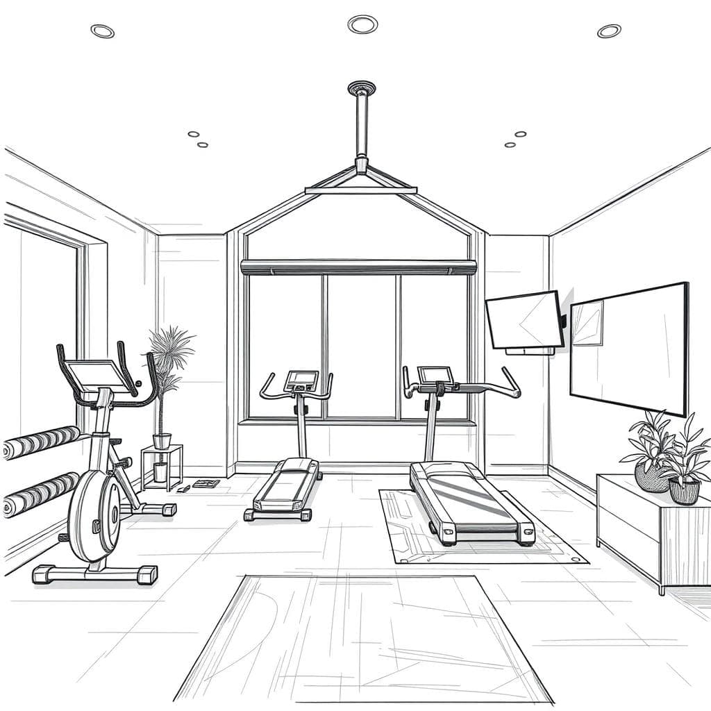 Sketch Home Gym design example 1