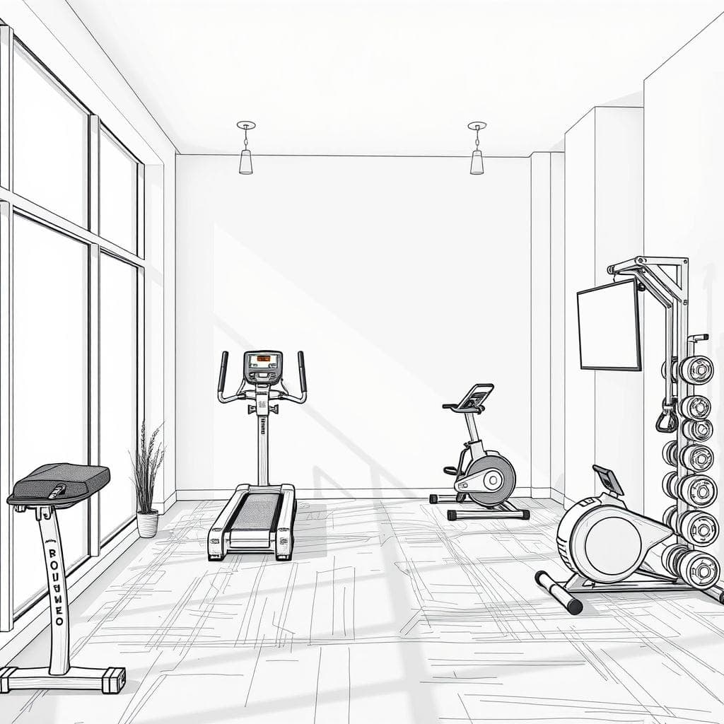 Sketch Home Gym design example 2