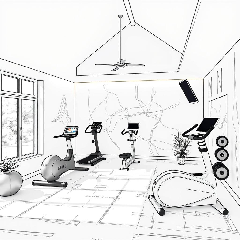 Sketch Home Gym design example 3