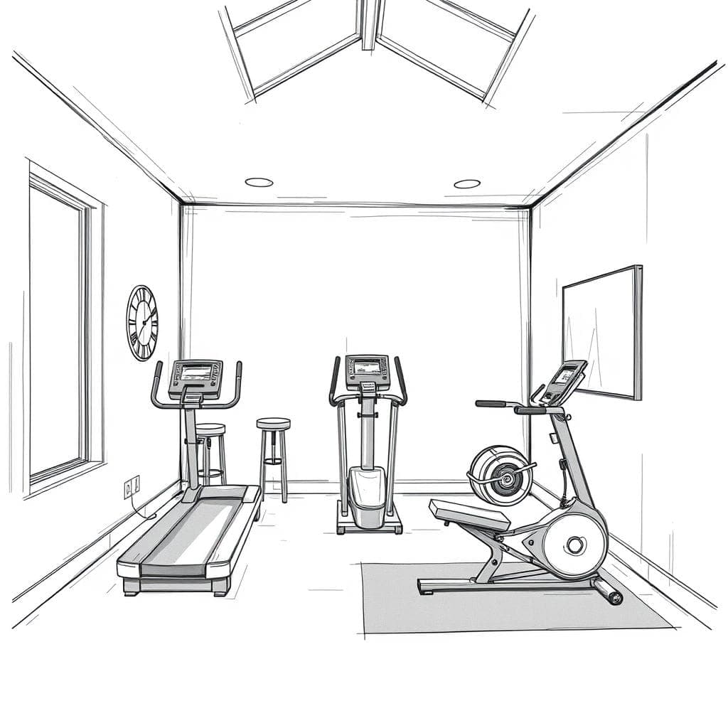 Sketch Home Gym design example 4
