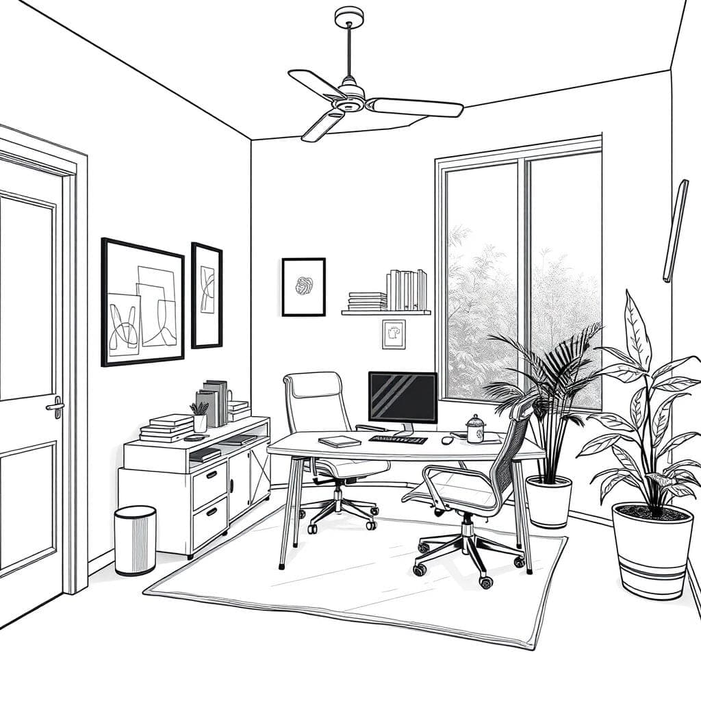 Sketch Home Office design example 1