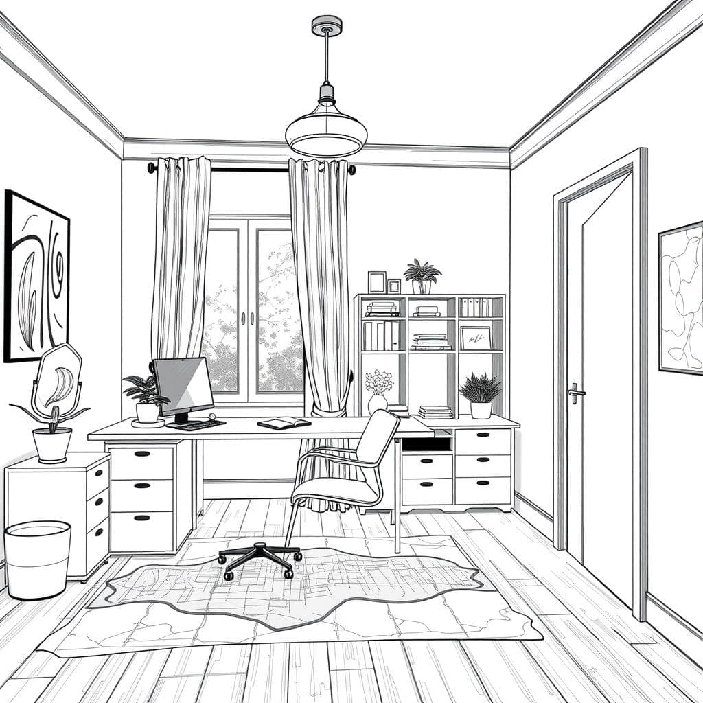 Sketch Home Office design example 4