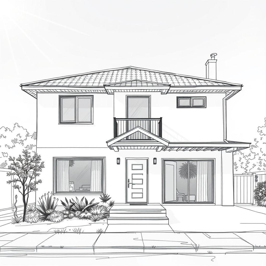 Sketch House Exterior design example 1