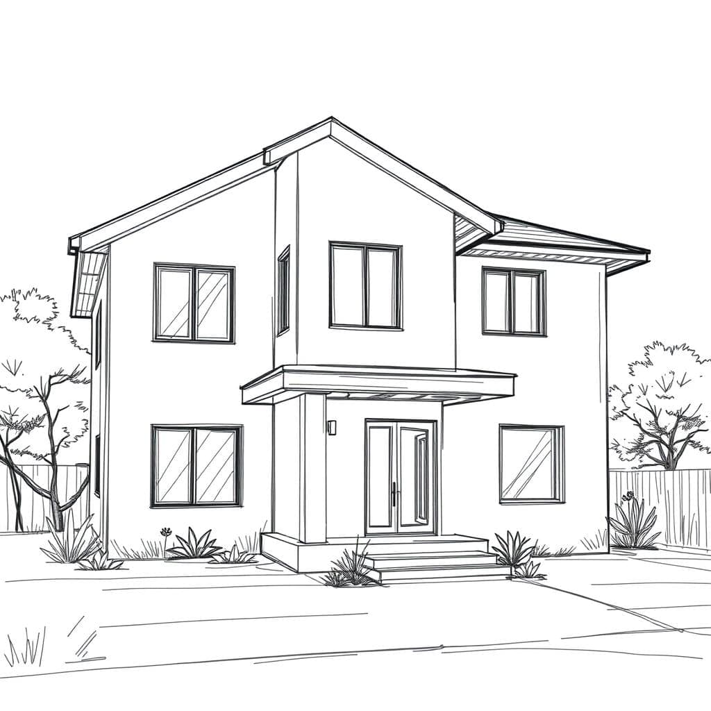 Sketch House Exterior design example 2