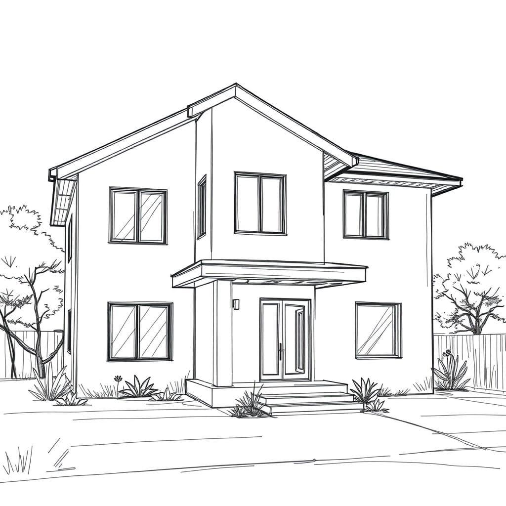 Sketch House Exterior design example 2
