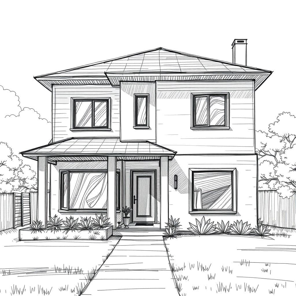 Sketch House Exterior design example 4