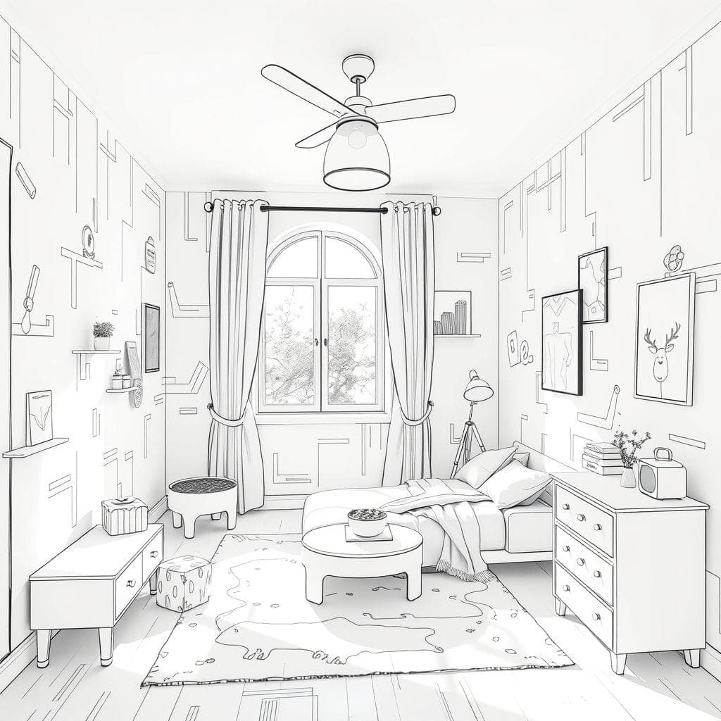 Sketch Kids Room design example 1