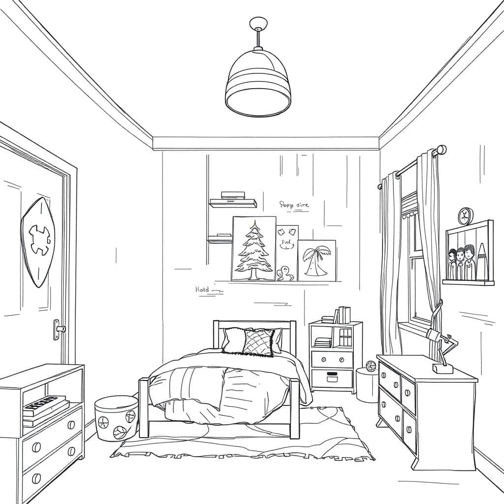 Sketch Kids Room design example 2