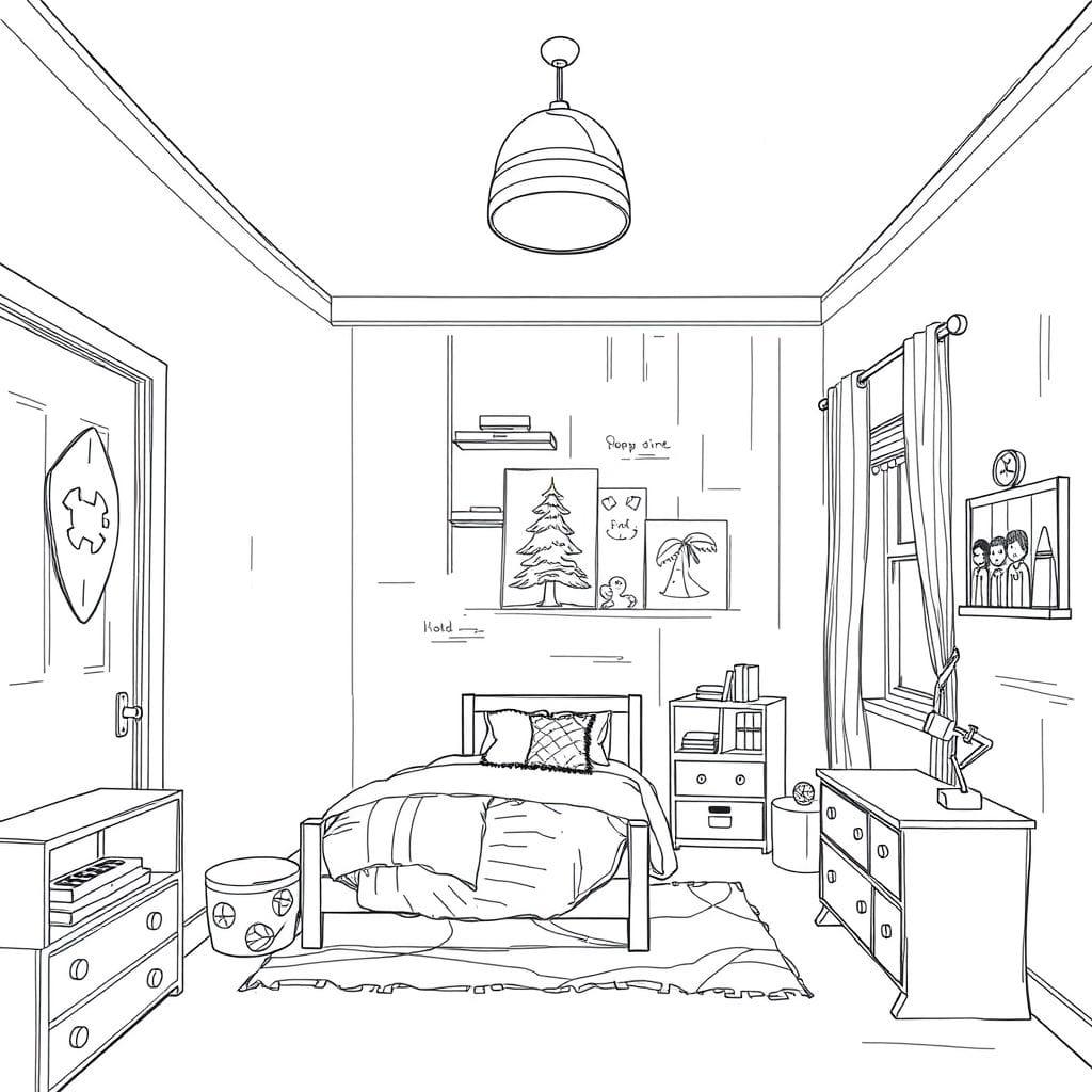 Sketch Kids Room design example 2