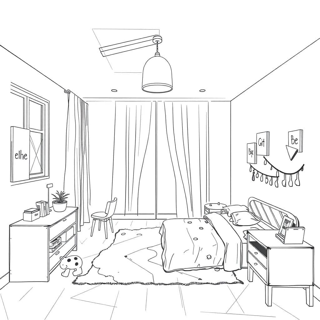 Sketch Kids Room design example 3