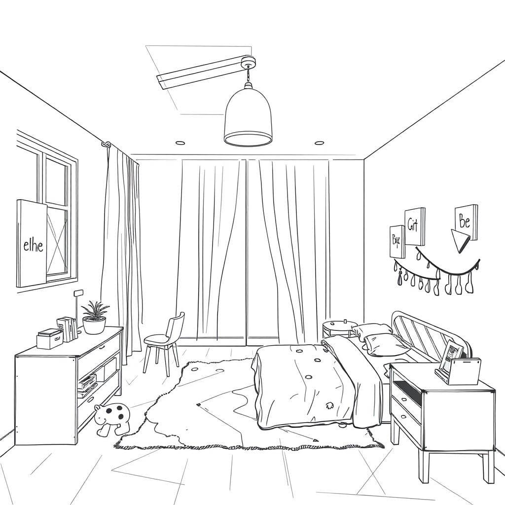 Sketch Kids Room design example 3