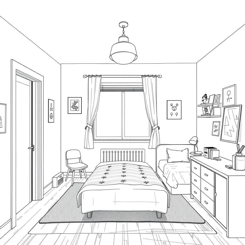 Sketch Kids Room design example 4