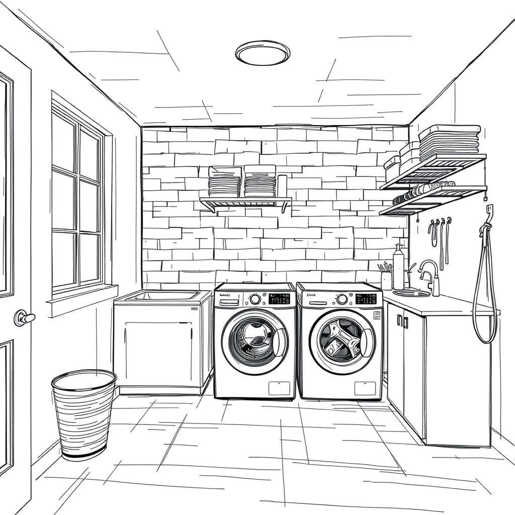 Sketch Laundry Room design example 3