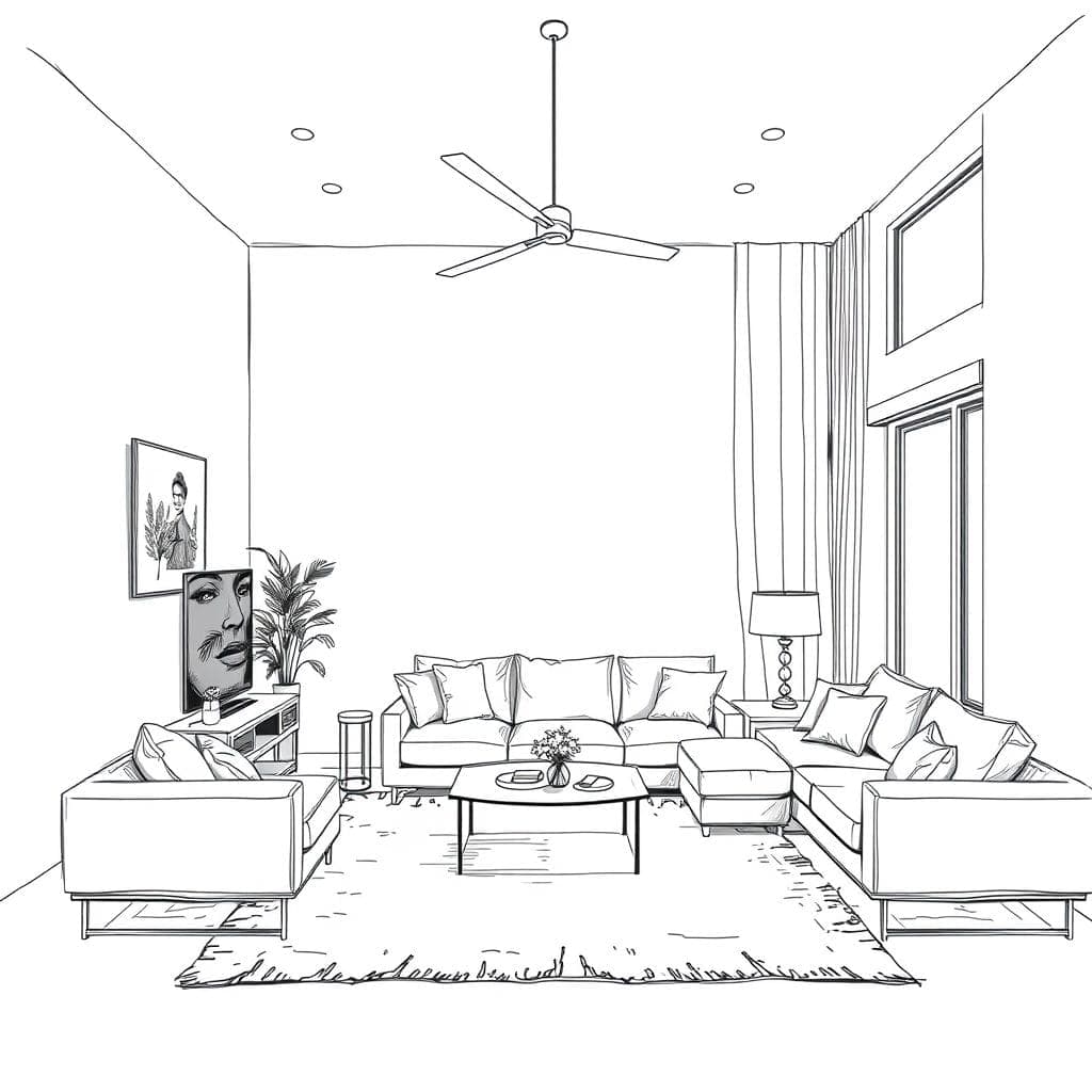 Sketch Living Room design example 1