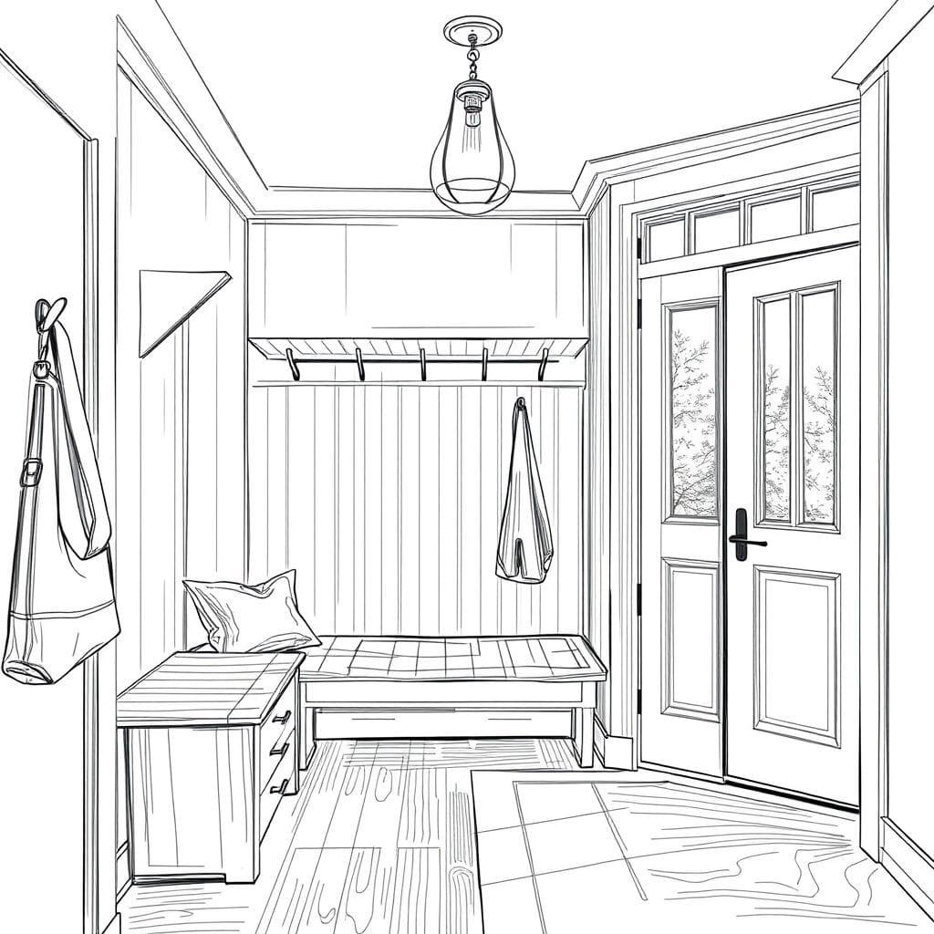 Sketch Mudroom design example 1