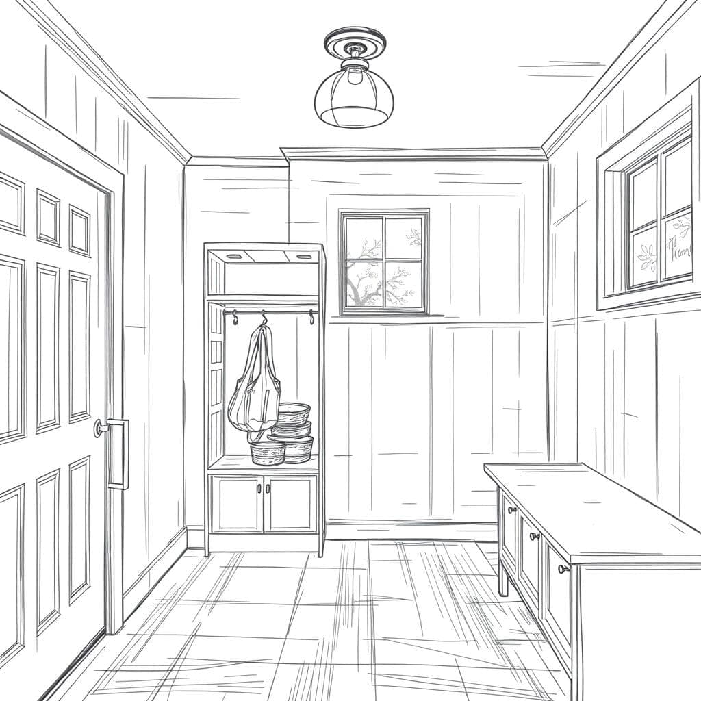 Sketch Mudroom design example 2