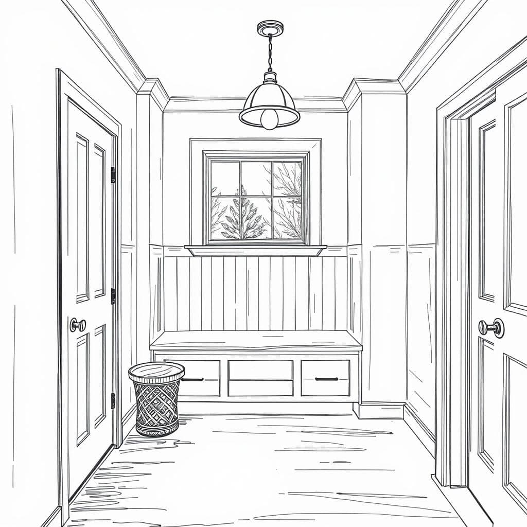 Sketch Mudroom design example 4