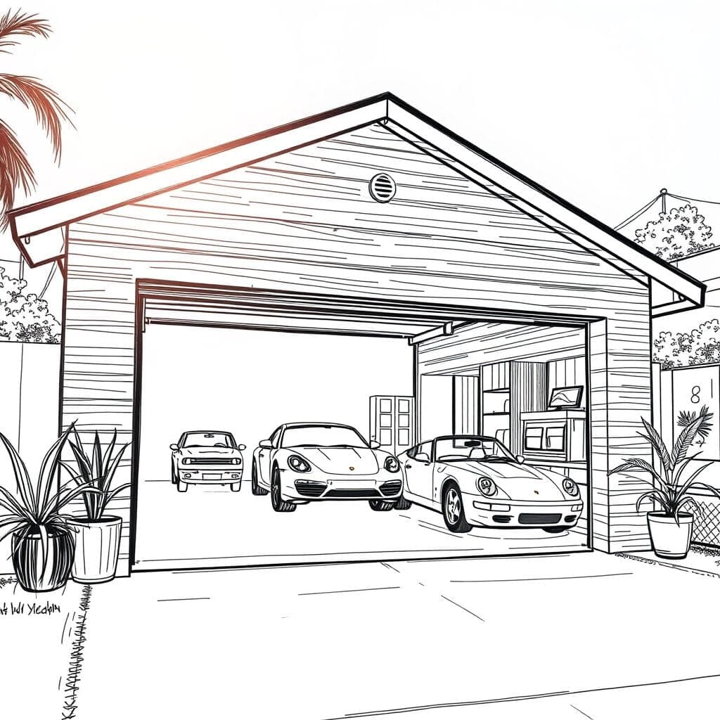 Sketch Outdoor Garage design example 3