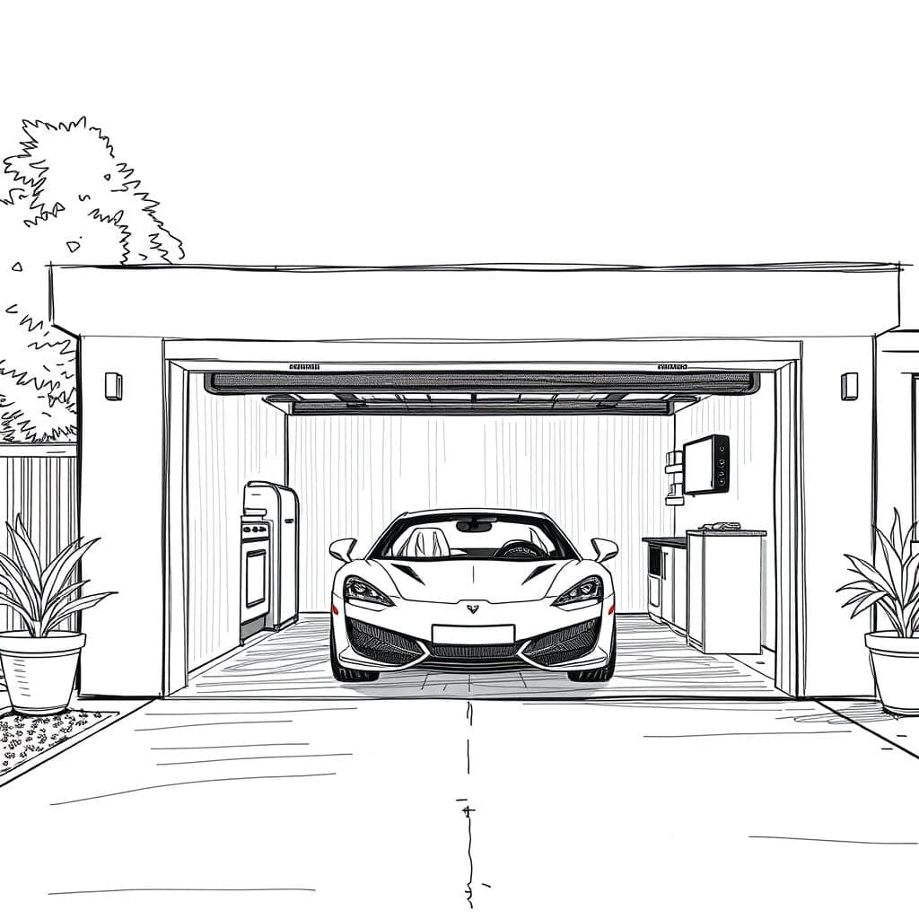 Sketch Outdoor Garage design example 4
