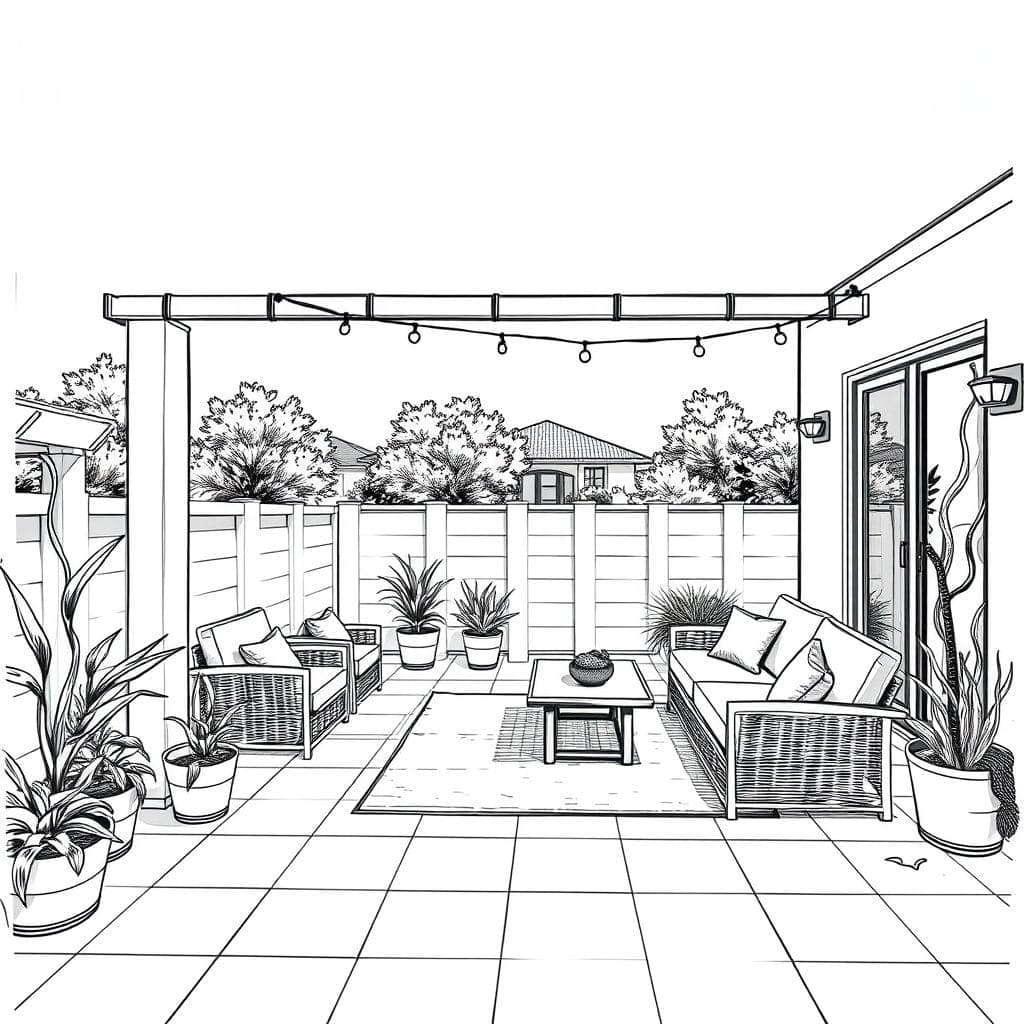 Sketch Outdoor Patio design example 4