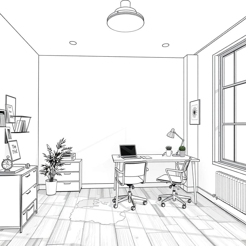 Sketch Study Room design example 1