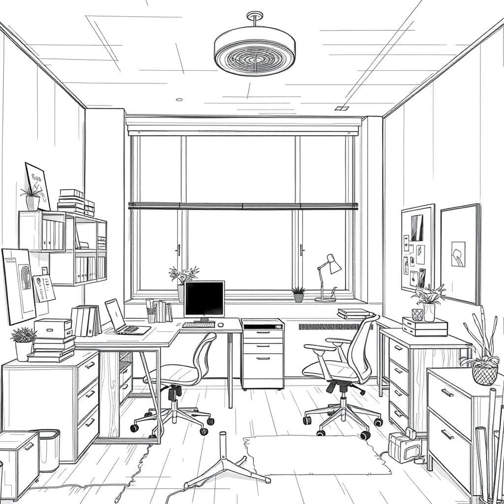 Sketch Study Room design example 2