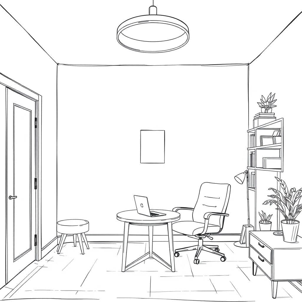 Sketch Study Room design example 4