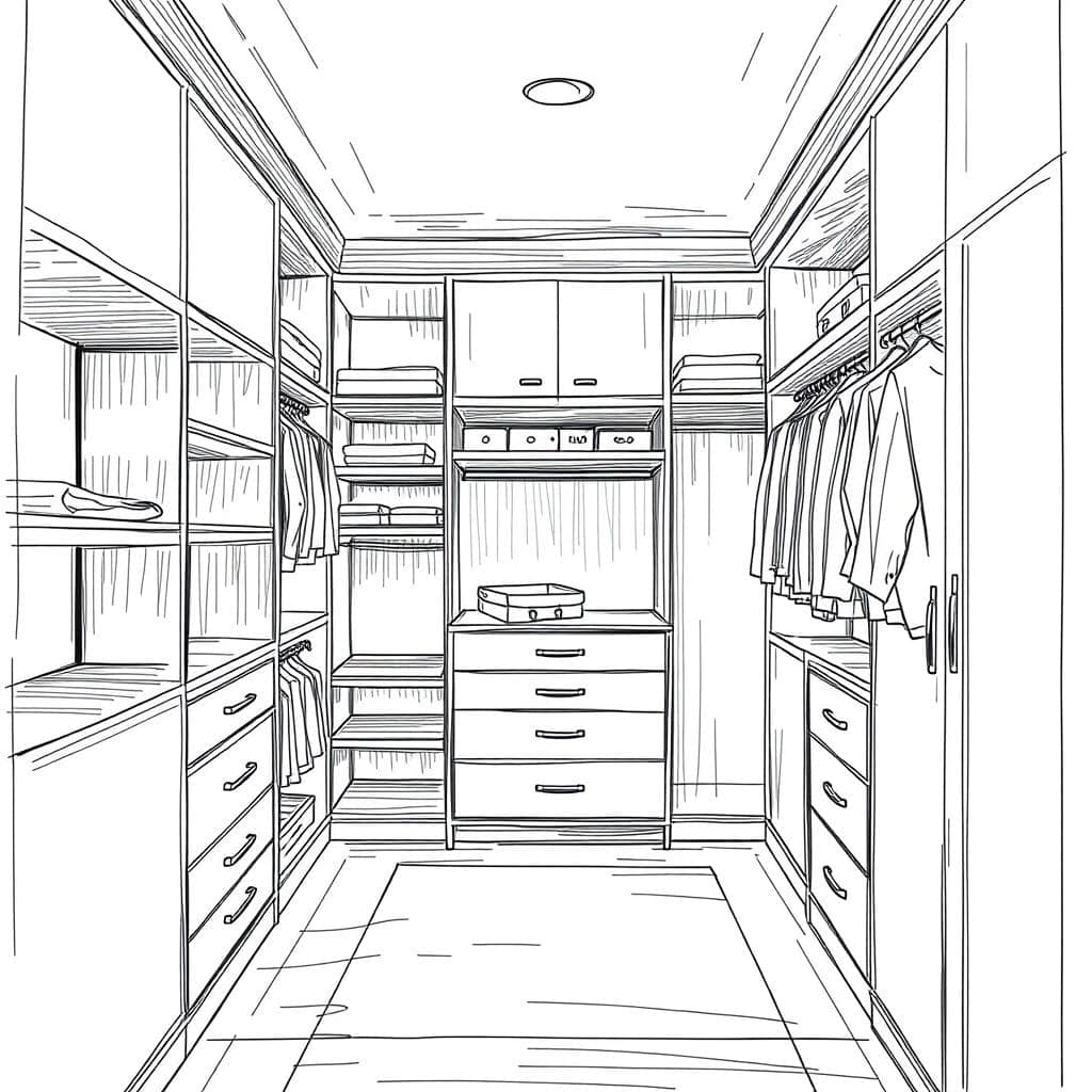 Sketch Walk-in Closet design example 1