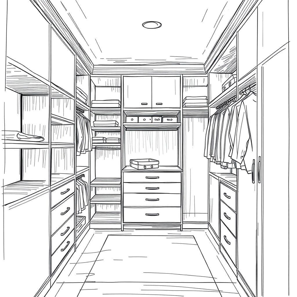 Sketch Walk-in Closet design example 1