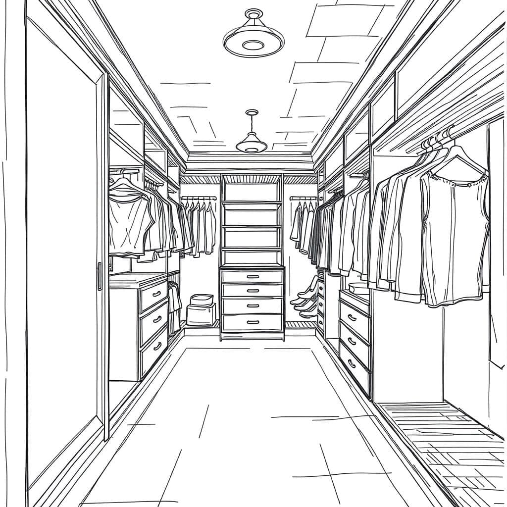 Sketch Walk-in Closet design example 2