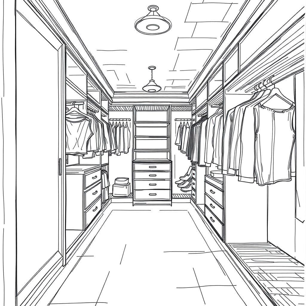 Sketch Walk-in Closet design example 2