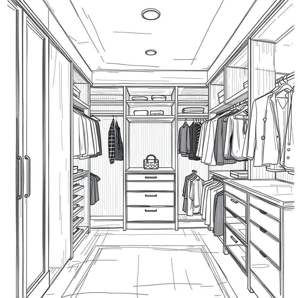 Sketch Walk-in Closet design example 4
