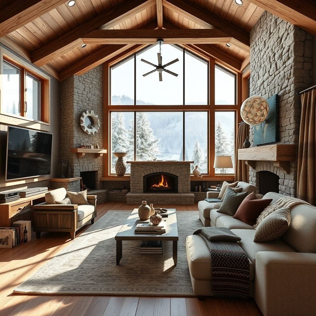 Ski Chalet Entertainment Room design example 1