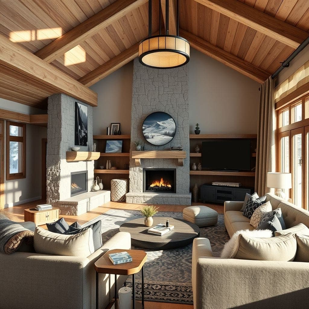 Ski Chalet Entertainment Room design example 3