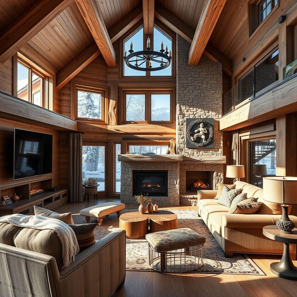 Ski Chalet Entertainment Room design example 4