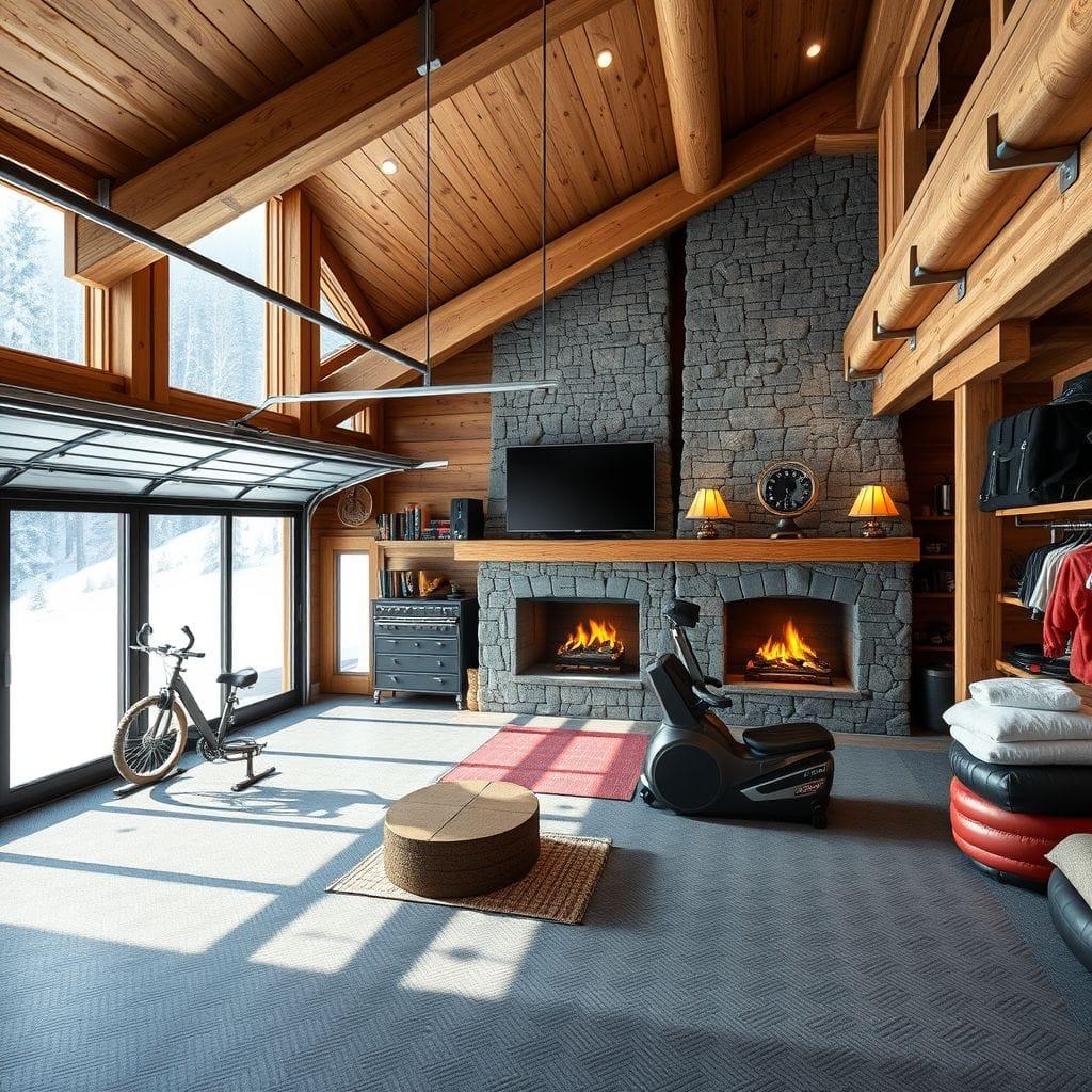 Ski Chalet Garage Gym design example 1
