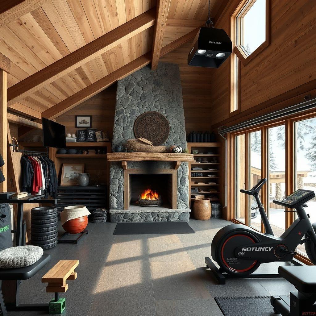 Ski Chalet Garage Gym design example 3